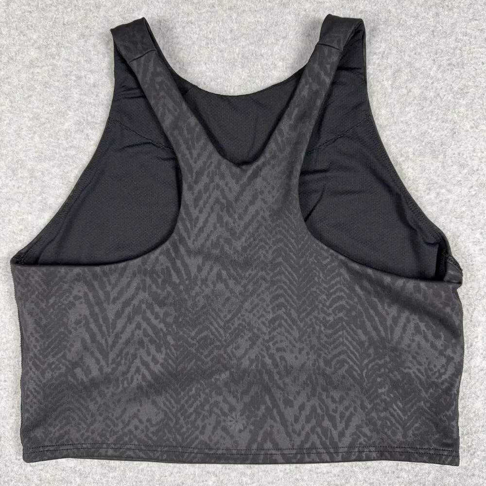Athleta Racer Back Double Layer Tank Top Cropped Compression Sports Bra - S